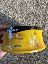 30 Pack Sony DVD-R 4.7 GB 120 Minute Accucore Blank Disc - BRAND NEW / SEALED