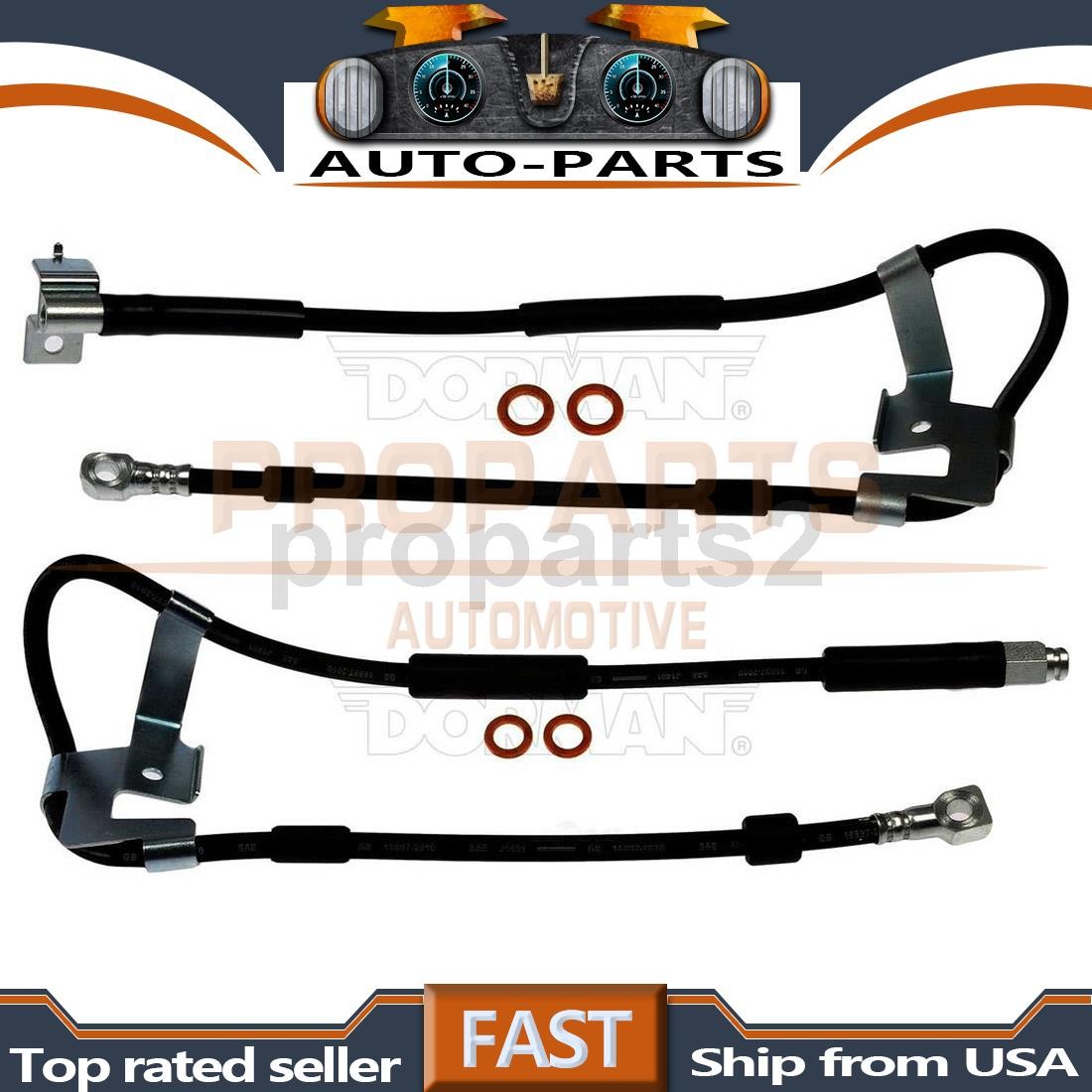 Front Kit Hydraulic Brake Hose 2x For Dodge Ram 3500 1994-1999