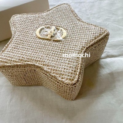 Christian Dior Pouch Star Gold Beige Novelty Logo Holiday
