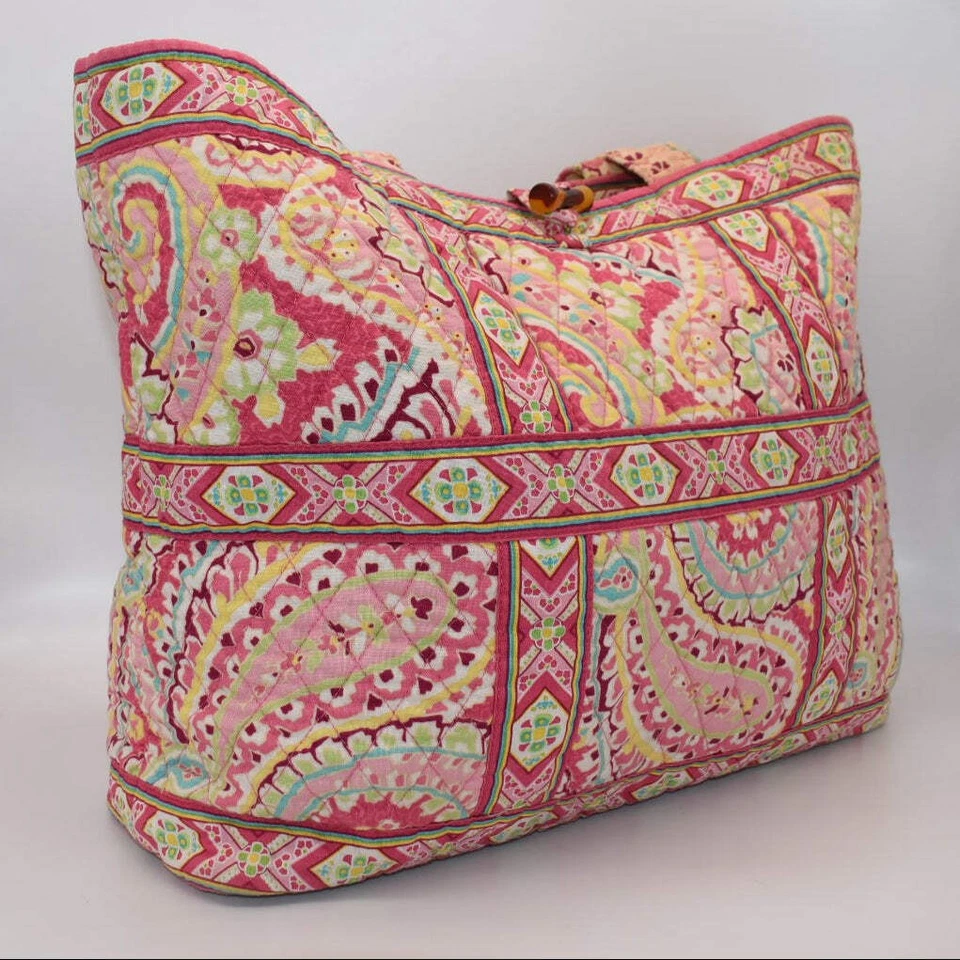 Vera Bradley Large Tic Tac Tote Bag in "Capri Melon" Pattern - Image 2 of 4