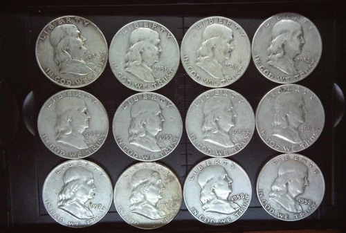90% Silver Franklin Half Dollars Full Roll of 20 Good Looking Coins