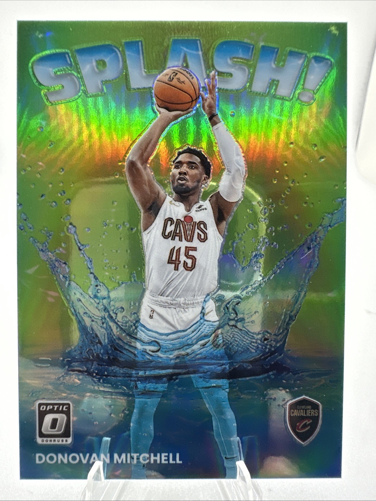 2022-23 Panini Donruss Optic - Splash! Donovan Mitchell #3 Lime Green Prizm /149