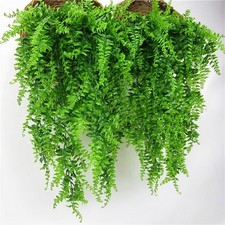 4Pcs Artificial Hanging Plants Outdoor Fake Fern Trailing Flower Leaf Home Decor