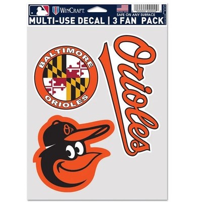 Baltimore Ravens 3 Fan Pack Multi Use Decal Free Shipping Instock