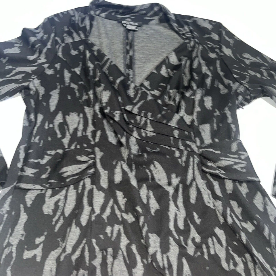 $235 ETCETERA VESTIDO DE PUNTO SUAVE GRIS NEGRO GRUTA 16 Foto 4 de 4
