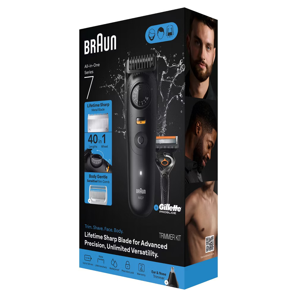 Braun Men's All-In-One Series 7 Trimmer Kit for Beard, Face, Hair and