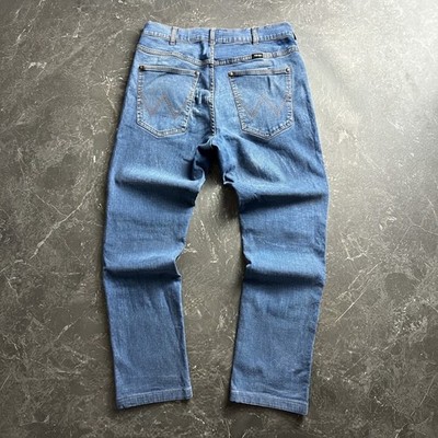 Wrangler 11MWZ Regular Fit Jeans Herren Denim Hose Blau W34 L34 Gekürzt Vintage