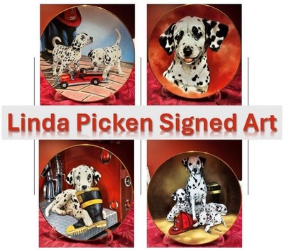 4-Pack Linda Picken Artist Signed Dalmatian Collector Plate 1993