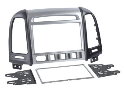 Pour Hyundai Santa Fe 2 CM Diaphragme Autoradio Cadre de Montage 2-DIN Noir - Photo 1/2