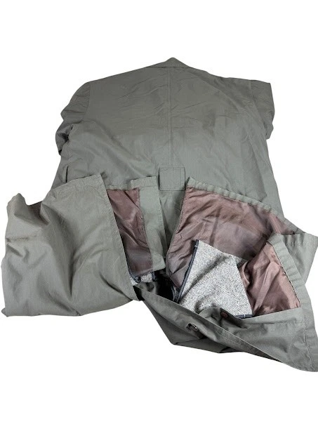 Abrigo Sanyo Carol Cohen Para Hombres Grande Gris Forro Extraíble Trench Cinturón Chaqueta de Lluvia Foto 2 de 4