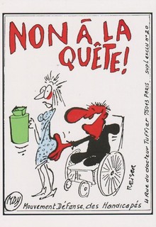 Carte postale REISER Jean Marc mouvement de défense des handicapés