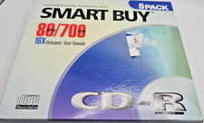 CD-R Smart Buy 80/700 5 Pack16X Multi Speed Silver -Diamond New Open Box A1 
