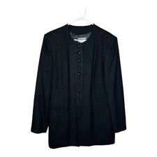 Pendleton Blazer Womens 14 Tweed Herringbone Vintage Black Wool Blend Jacket