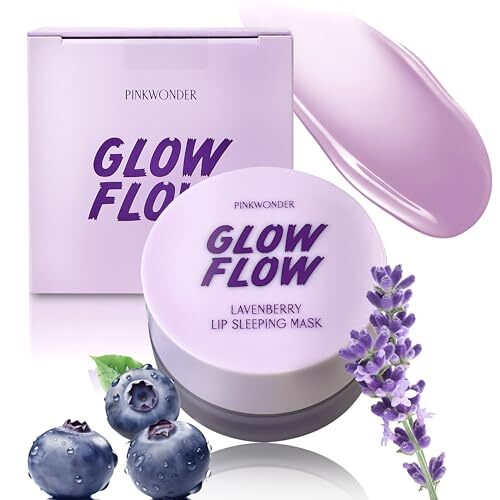 GLOWFLOW Lavenberry Lip Sleeping Mask, Moisturizing Lip Care for Dry and Chap...