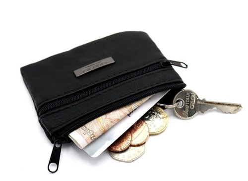 Purse Money Bag Lorenz Nappa Leather Small Coin Key Ring Wallet Pouch - Picture 5 of 16