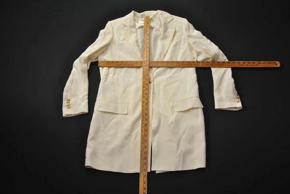 Chaqueta Blazer Kiton Mujer Seda Manchada Talla 44 Marfil Dorado Botones 5624GL Foto 2 de 4