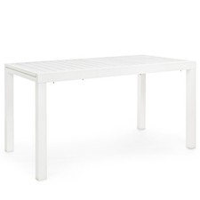 TAVOLO ALLUNGABILE 140/210 x 77 ALLUMINIO DESIGN GIARDINO TERRAZZO HILL BIANCO