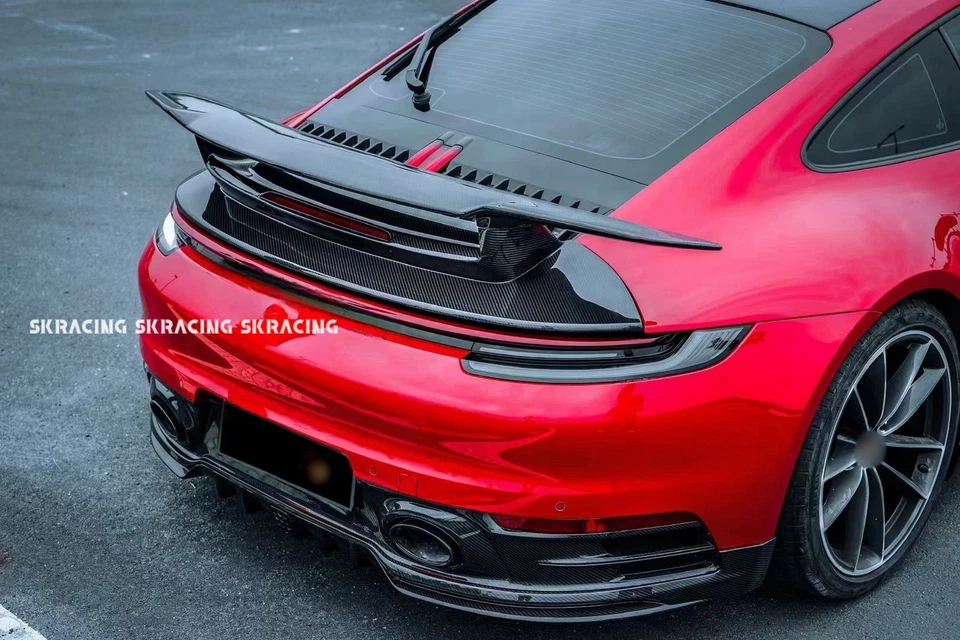 Alerón trasero de fibra de carbono real para Porsche Carrera 911 992 2020-2024 Foto 4 de 4