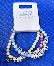 Disney Parks Collection Jewelry Princess 3 bracelet set Courage Bold Dreamer NEW