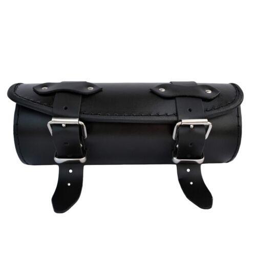 Sacoche à roulettes en cuir véritable pour outils moto - Tous vélos - Noir - Photo 6 sur 8