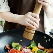 3 Sizes Wooden Manual Pepper Salt Spice Mill Grinder Home Kitchen Tool