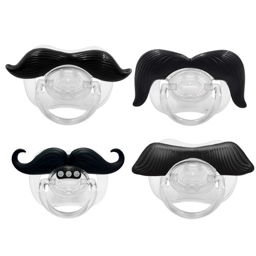 Funny Moustache Dummy Dummies Pacifier Novelty Baby Child Soother Lips Joke - Picture 4 of 11