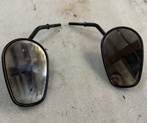 Black Sportster Mirrors with M8 Thread, Long Stem for Road King Street Electra