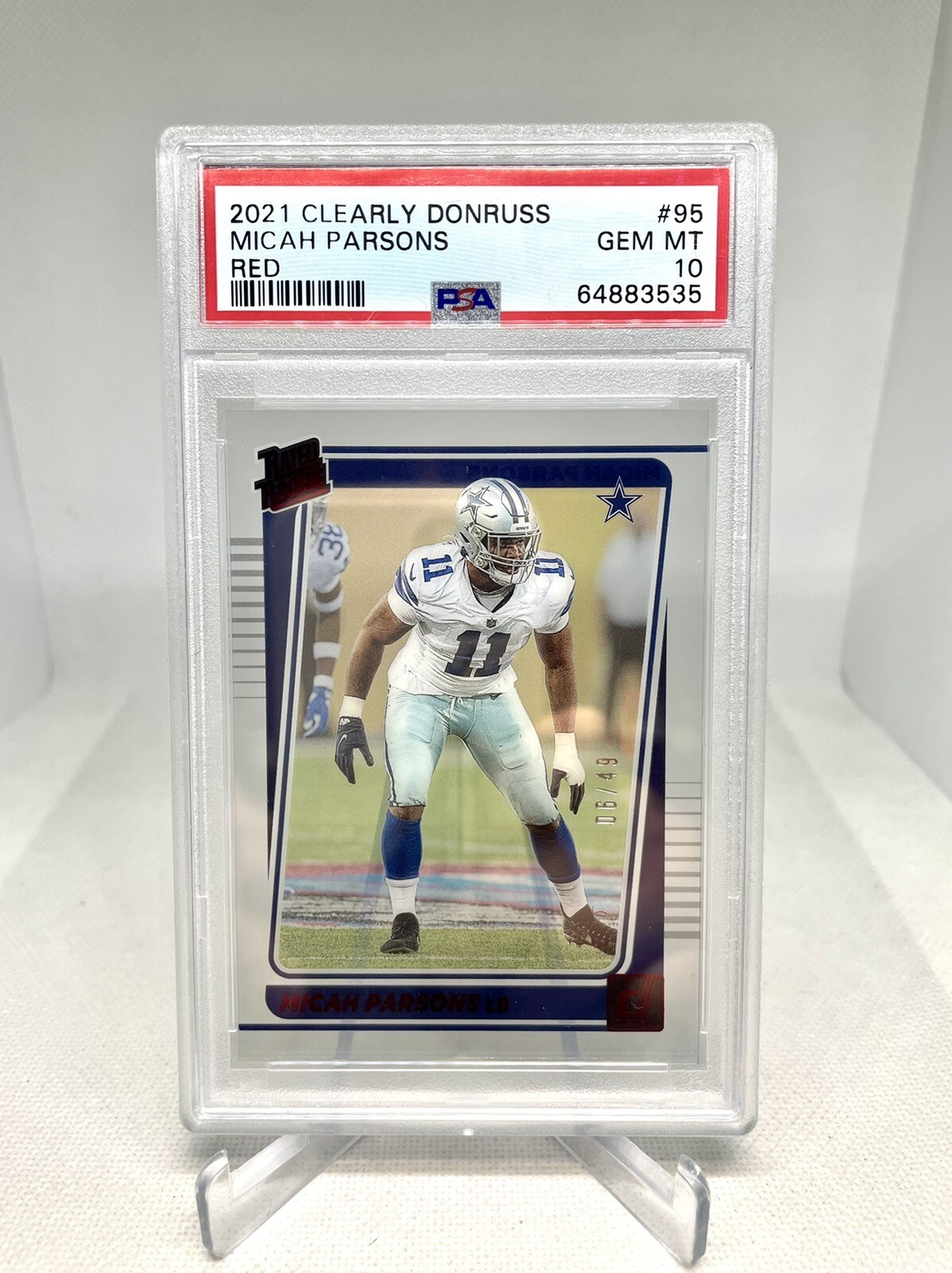 Micah Parsons Leaf Metal Draft Tenacious "D" Autographs #TDMP1 Purple Crystal