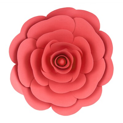 Mega Crafts - 16'' Handmade Paper Pedal Flower - Coral, 1PC