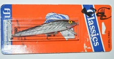 older dolphin minnow floating lure 3.5" silver black wright mcgill hooks