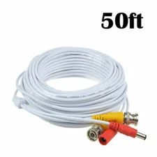Fite ON 50ft CCTV BNC Video Power Cable DVR Surveillance Security Camera Cord