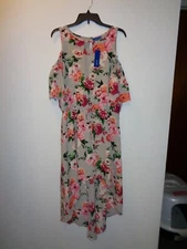 Apt. 9 Cold Shoulder High Low Floral Dress NWT Large