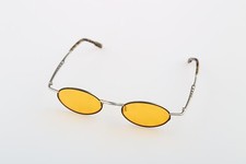 Robert Rudger 2172 148 22, 90s black and silver steampunk oval sunglasses NOS