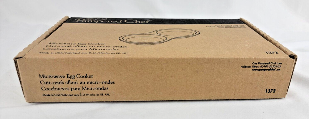 NEW Pampered Chef Microwave Egg Cooker With Manual & Scraper #1372 USA NEW Pampered Chef Microwave Egg Cooker With Manual & Scraper #1372 USA