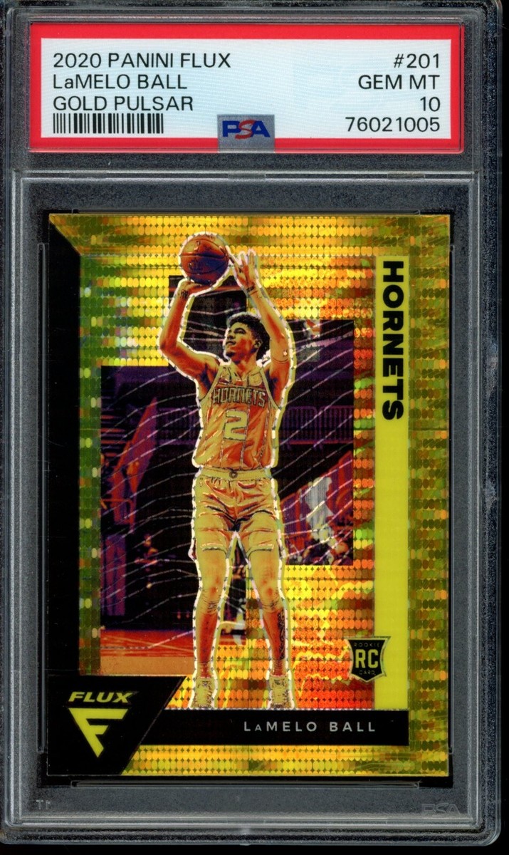 2020-21 Panini Flux #201 LaMelo Ball Gold Pulsar Prizm PSA 10 Gem