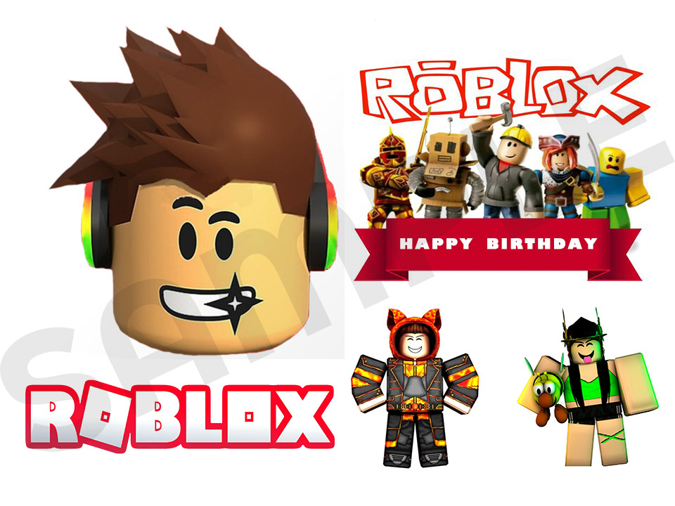 Roblox Custom Player Happy Birthday Edible Cake Topper Image