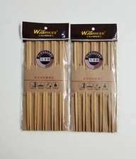 20 Chopsticks Bamboo Wood Plain Chop Sticks Beautiful Gift Set NEW (10 Pairs)