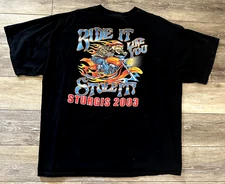2003 Sturgis Biker Shirt *RIDE IT LIKE YOU STOLE IT* Cartoon Logo Men's Size XXL