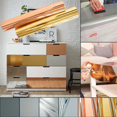 Möbelfolie  Metallic glanz Klebefolie d-c-fix Chrom Folie 11 /m²Möbel Alu Metall