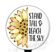 Sunflower Retractable Badge Reel, Flower Badge Holder, Be Kind Badge Reel GG6085