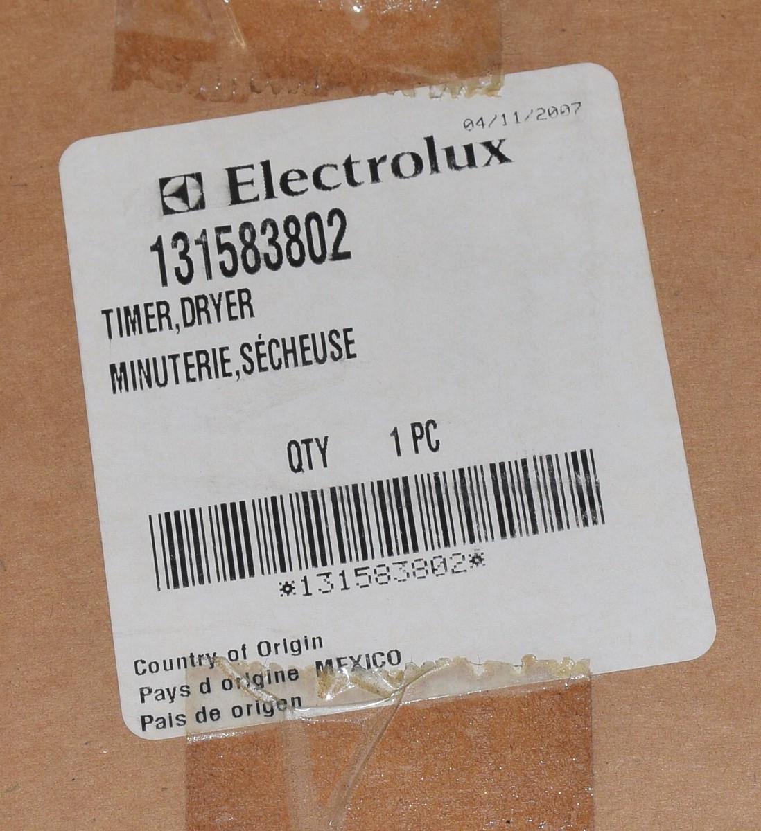 GENUINE FRIGIDAIRE ELECTROLUX M460-G DRYER TIMER 131583802 