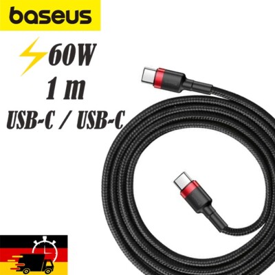 Kabel Baseus Cafule 60W 3A USB-C für USB-C 1m Schellkabel Datenkabel