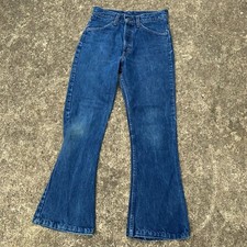 Vintage 70s 60s Levis Denim Jean Orange Tab Bell Bottom Flare Pants Denim 27