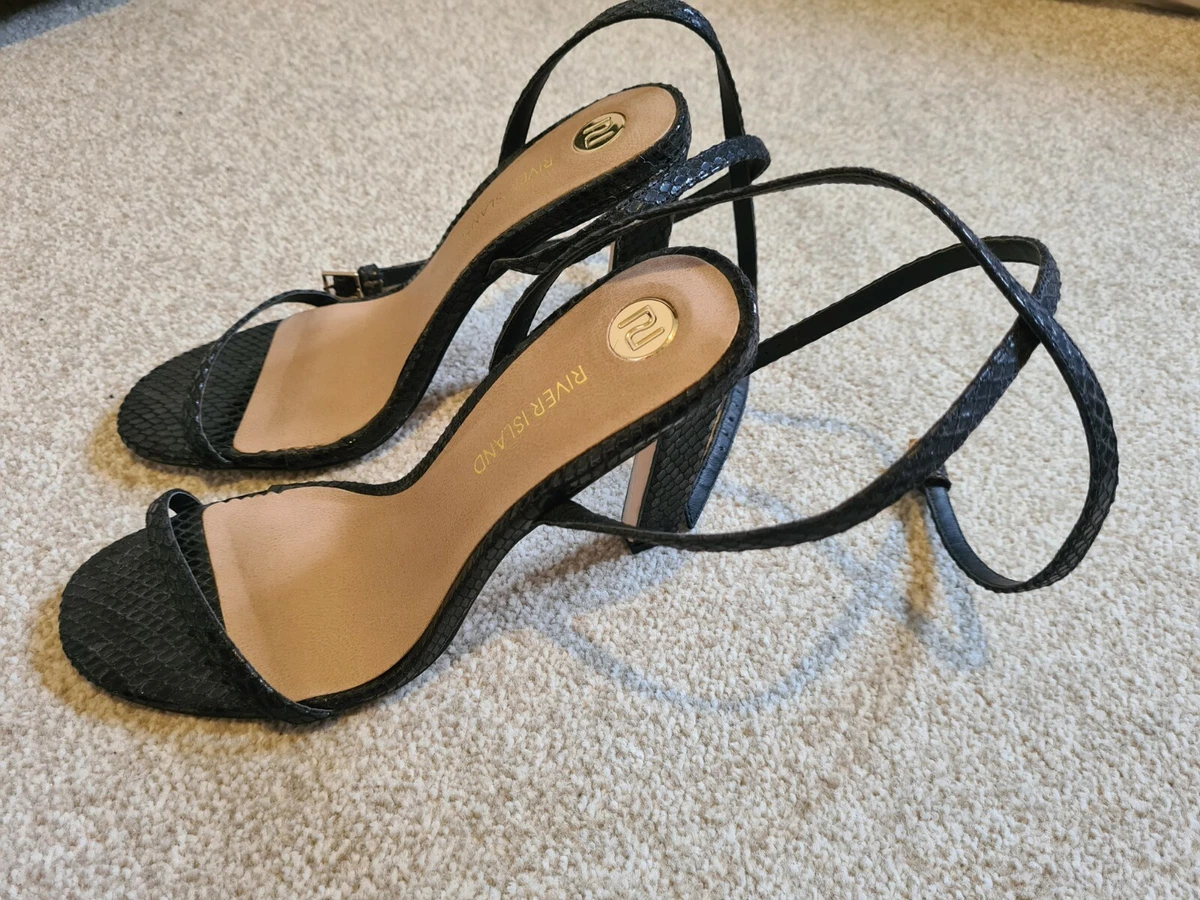 Snake print shop heeled sandals