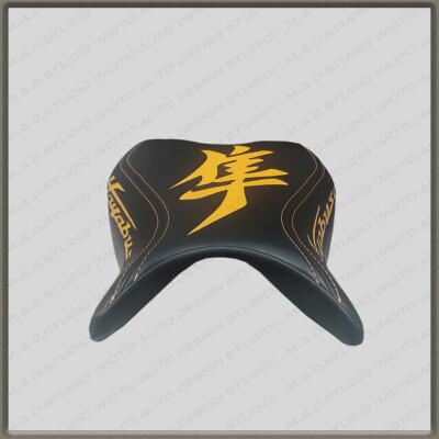 Handmade Black & Orange Seat Cover For Suzuki Hayabusa 2008+ - UV Resistant Artificial Leather