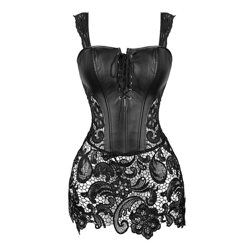 slim fit dress slacks Odile Faux Leather Lace Up Corset | Jaded London
