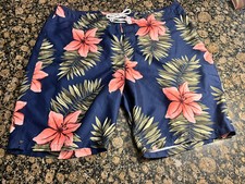 Abercrombie  Fitch Mens Floral Board Shorts Swim Trunks Blue Pink XL