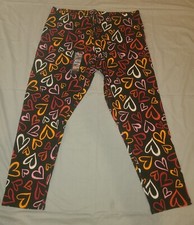 New With Tags No Boundaries Black Leggings With Colored Hearts S, L, XL, 3XL