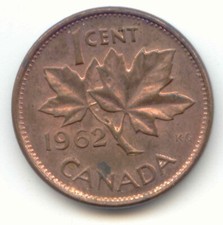 Canada 1962 Canadian One Cent Penny 1c *EXACT* COIN
