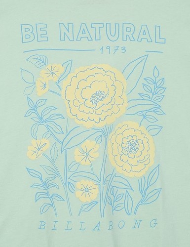 Billabong L38450 Girls Green Cotton Floral Natural Hi Oversized Tee Size L - Picture 4 of 4